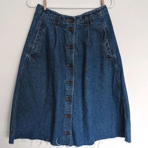 Mid length denim skirt